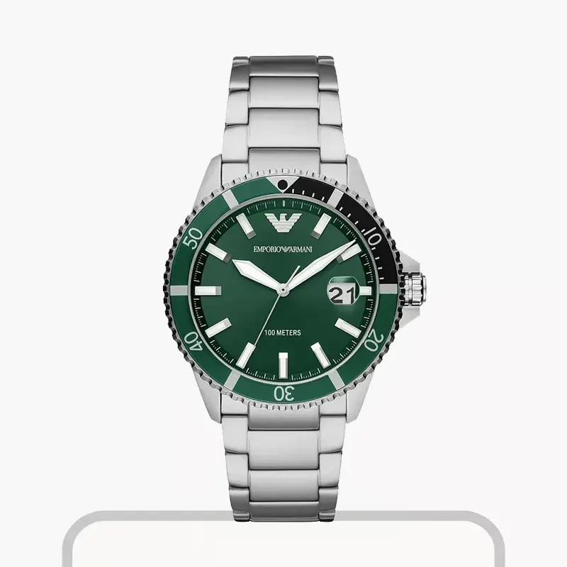 Emporio Armani Diver Green Dial Men's Watch | AR11338